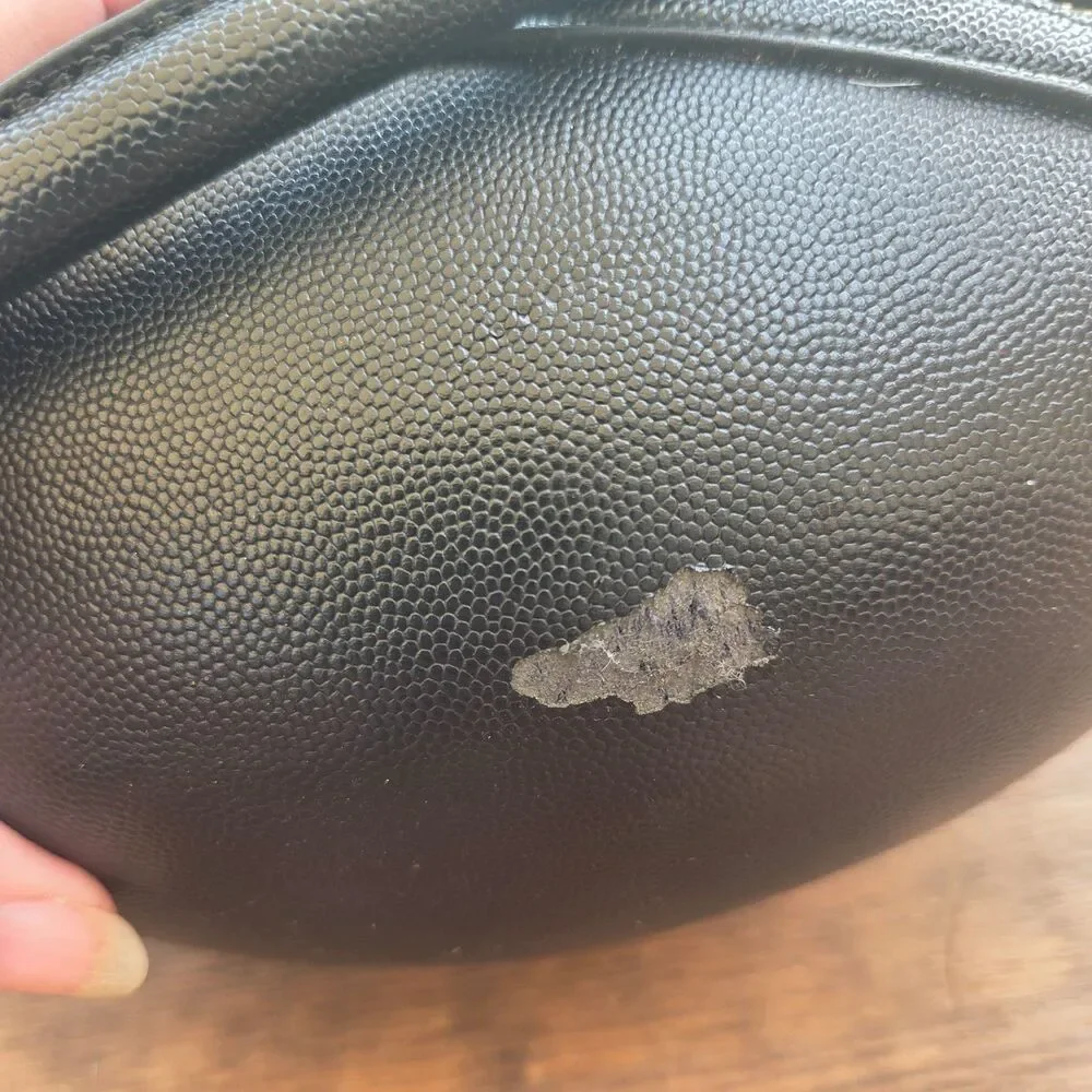 Vintage Football Shaped Handbag Black White Faux Leather Novelty Sports Purse